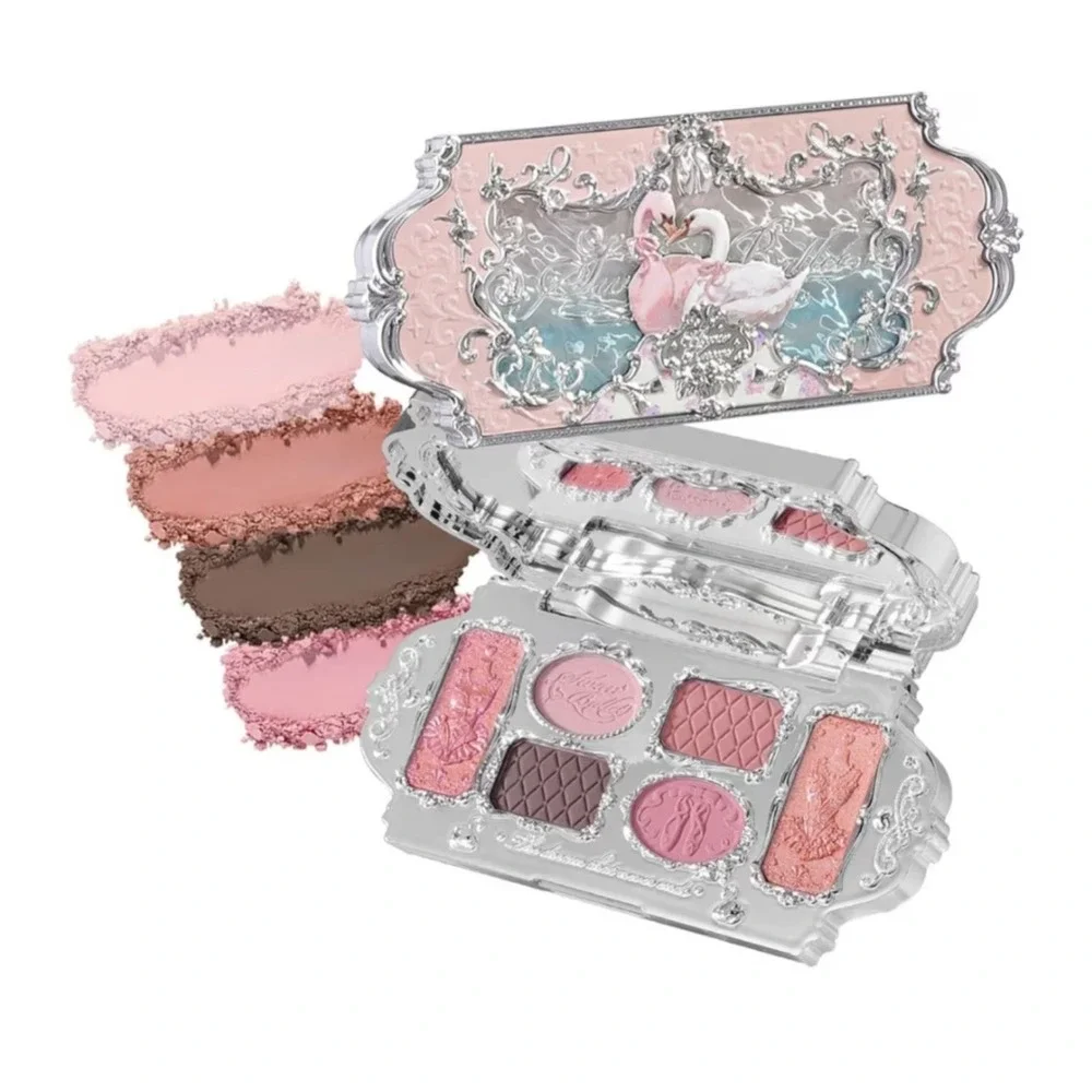 Flower Knows Swan Ballet Six-Color Makeup‎ Palette - 03 Pink Swan